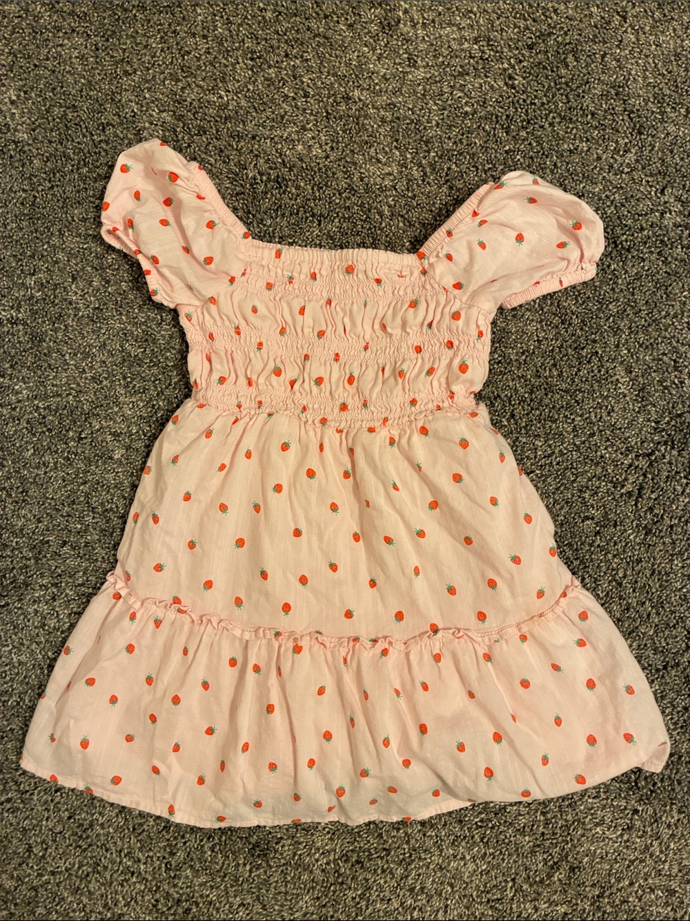 jumping beans Pink Strawberry Smocked Sundress